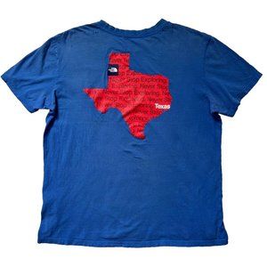 Blue & Red North Face Never Stop Exploring Texas XL T-Shirt well worn - see pics